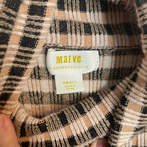 Maeve By Anthropologie Women’s Size Small Button Sleeve Turtleneck Striped 5826 - Picture 2 of 8